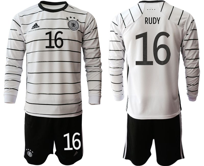 Men 2021 World Cup National Germany home long sleeve #16 white Soccer Jerseys
